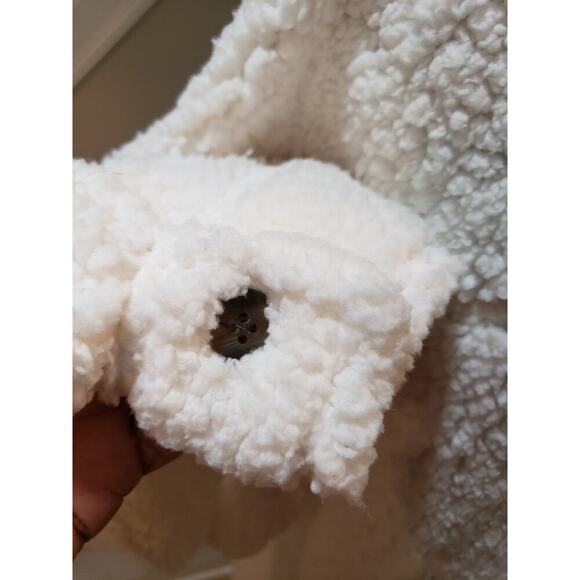 32 Degrees Heat Sherpa Jacket White Fuzzy Button Front XL/XXL Cozy Winter Warm - Picture 9 of 13